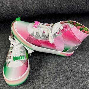 Wicked Movie High-Top Sneakers Pink Green White Women's Girls New Ground Up Sz 6